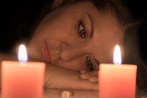a woman in distress